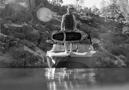 black white boat image